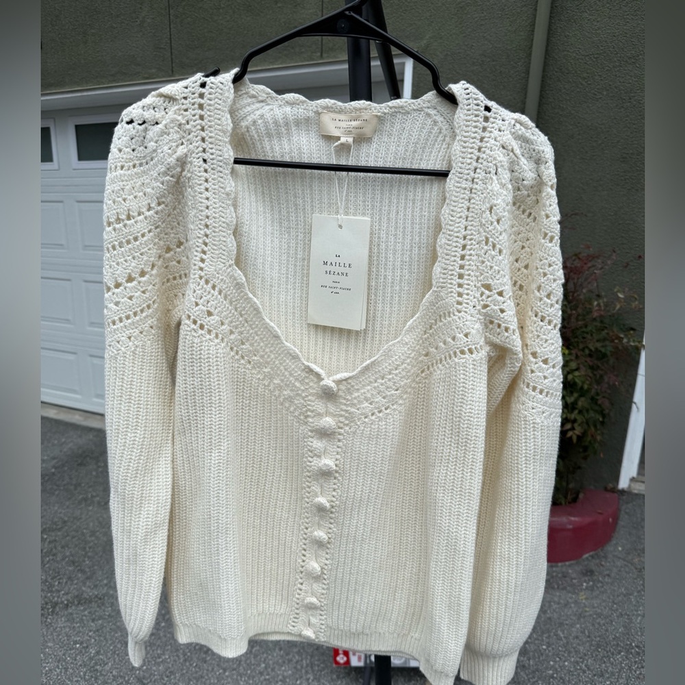 Sezane Moira Jumper Écru. - Size L